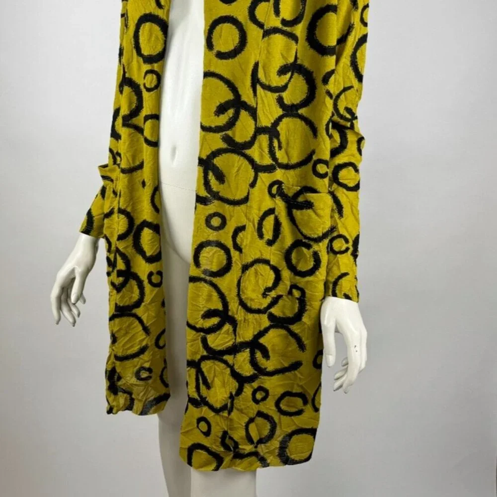 Chalet Crinkle Open Front Cardigan Women‎ XS EUC Long Sleeve Pockets Lightweight